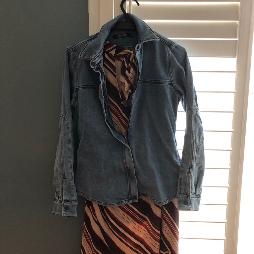 Denim Zip-up Blazer
